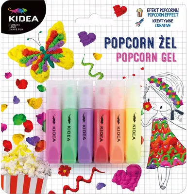 Zdjęcie produktu dla Żelowe pisaki Popcorn Kidea 6 kolorów