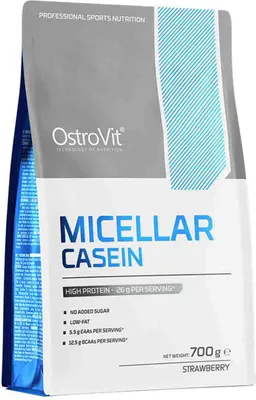 Produktbild von OstroVit Micellar Kasein 700 g Beutel Erdbeere