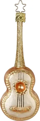 Produktbild von Christbaumschmuck Glas Gitarre 12cm Gold