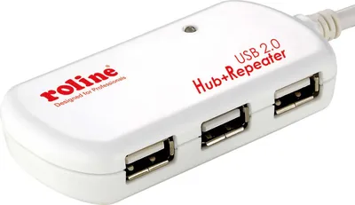 Produktbild von ROLINE USB 2.0 4-Port Hub mit Repeater, 12 m