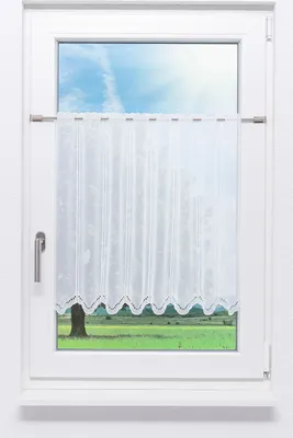 Produktbild von Scheibengardine von Lysel - Bogenmuster  (Bx H) 86,4cm * 60cm reinweiß/Weiß