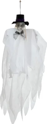 Halloween Figur - weiße Geisterpuppe - 70cm - formbar - zum Aufhängen