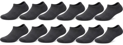 Produktbild von 12 Paar Sportsocken Herren Damen Baumwolle Sneaker Socken atmungsaktiv,  Dunkelgrau-43-46