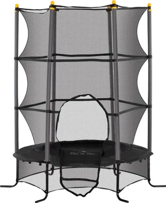 Produktbild von Trampolin für Kinder, Ø163 cm, mit Sicherheitsnetz, In- und Outdoor, Belastung bis 50 kg, Stahl, Kunststoff, Schwarz