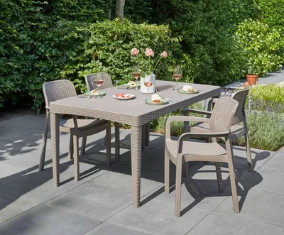 Produktbild von Allibert Girona Gartentisch foil RW/rez centre cappucino; 232032