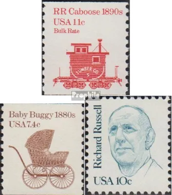 Produktbild von Briefmarken USA 1984 Mi 1679ya,1688ya,1698 (kompl.Ausg.) postfrisch Fahrzeuge - Bremserwagen