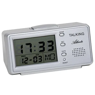 Produktbild von Atlanta 6737 Sprechender Wecker silbern digital Snooze
