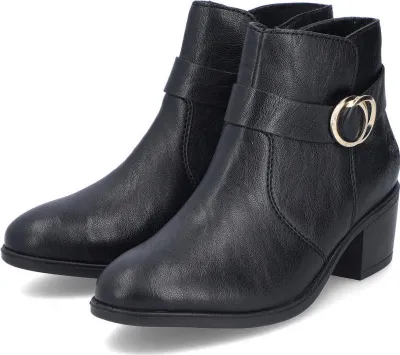 Produktbild von Rieker Damen Stiefelette Blockabsatz Boots Reißverschluss 73975, Größe:37 EU, Farbe:Schwarz