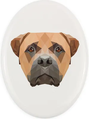 Obrázok produktu pre Bullmastiff – dlaždica s geometrickým vzorom a nápisom značky Art-Dog