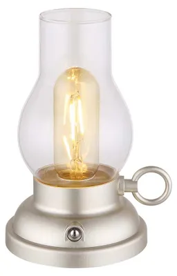 Image de Lampe de table LED, ambre, variateur tactile, batterie, H 17,5 cm