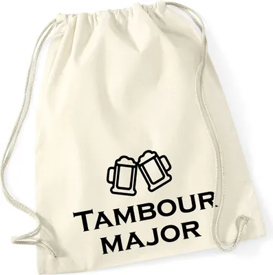 Produktbild von Huuraa Turnbeutel Tambourmajor Schützenfest 12 Liter Natural Baumwolle Rucksack Geschenkidee