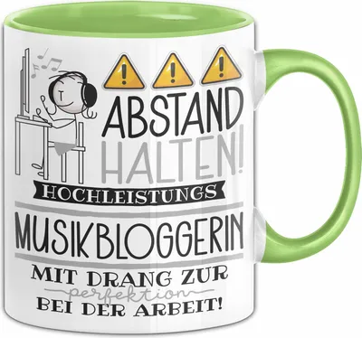 Produktbild von Musikbloggerin Tasse Geschenk Lustig Abstand Halten Hochleistungs-Musikbloggerin Mit Drang Zur Perfektion Bei Der Arbeit (Grün)