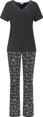 Produktbild von Vivance Dreams Pyjama 2 -teilig schwarz/schwarz-geblümt Größe 36/38