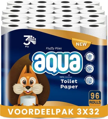 Produktbild von AQUA Triple Soft Toilettenpapier- 96 Rollen WC-Papier - 3-lagig