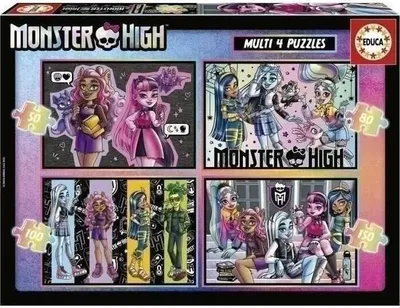 Produktbild von Puzzle, 4 Progressive Puzzles, EDUCA Multi 4 Monster High, 50-80-100-150 Teile