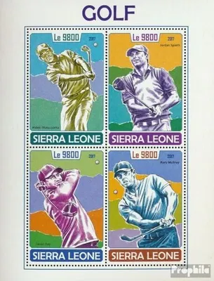 Produktbild von Briefmarken Sierra Leone 2017 Mi 8985-8988 Kleinbogen (kompl. Ausg.) postfrisch Golf