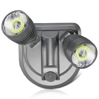 Productafbeelding van FISHTEC® Buitenverlichting met dubbele schijnwerpers - Nieuwste LED COB-technologie - Schemersensor