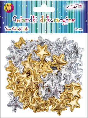 Produktbild von Goldene und silberne Deko-Sterne 2,5 cm 80 Stück