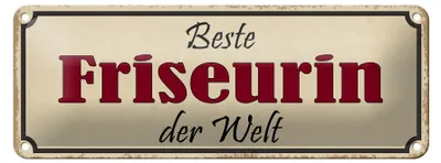 Produktbild von Blechschild Spruch 27x10cm beste Friseurin der Welt Dekoration