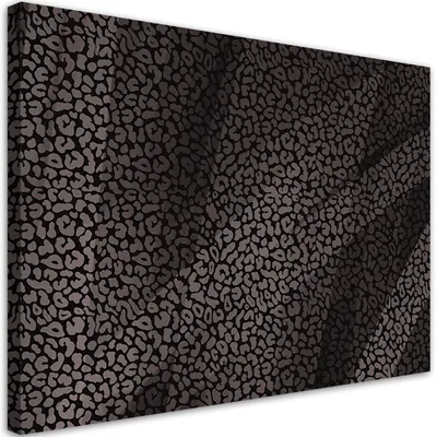 Produktbild von Leinwandbild Leopard mit geflecktem Fellmuster 120x80 Feeby Grau bild für die wand bereit zum aufhängen
