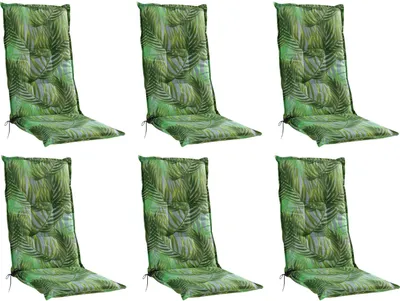 Produktbild von Gartenstuhlauflagen - Grün - Hochlehner - 6er Set