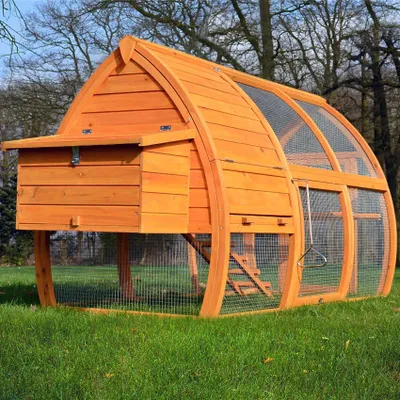 Produktbild von zooprinz Hühnervoliere aus Kiefernholz, wetterfest, 172 x 102 x 76 cm, Modell Superhenne XXL, mit bequemer Eierentnahme und hygienischer Reinigung
