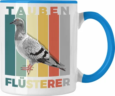 Produktbild von Trendation - Taubenzüchter Geschenk Zaubenzucht Zubehör Tauben Tasse Lustiger Spruch Taubenflüsterer Becher (Blau)