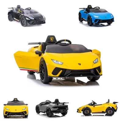 Produktbild von ES-Toys Kinder Elektroauto Lamborghini Huracan EVA-Reifen Scheinwerfer Bluetooth gelb