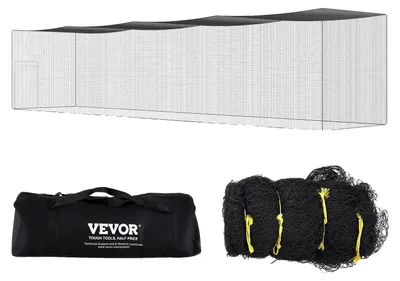 Obrázek produktu pro VEVOR Baseballová síť na odpalování s rámem a sítí pro domácnost nebo dvorek 55 stop, baseballová síť na odpalování a nastavení, baseballová síť, odpalovací klec, pro děti nebo dospělé Black