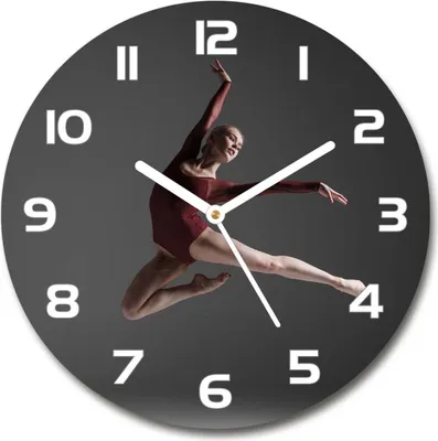 Immagine prodotto di Orologio da parete in vetro, diametro 30 cm. Decorazione in vetro, orologio in vetro. Vetro temperato, lancette bianche, design moderno