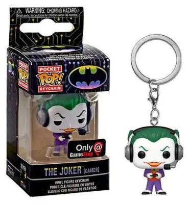 Immagine prodotto di Funko Pocket Pop! DC Comics: Portachiavi - Batman - Il Joker (Gamer) - Esclusiva GameStop