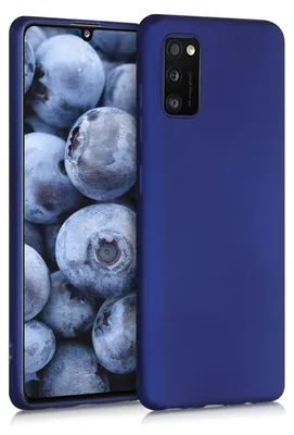 Produktbild von kwmobile Handyhülle für Samsung Galaxy A41 Hülle - Silikon Case metallisch schimmernd - Schutzhülle Cover - Metallic Blau