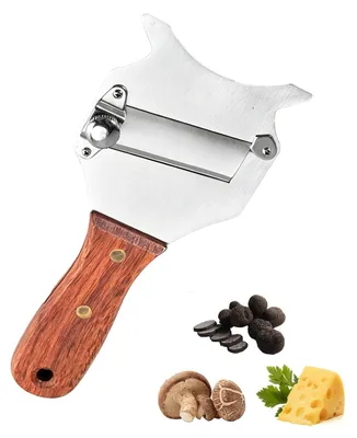 Truffelschneider aus Edelstahl, verstellbare Klingen, Holzgriff