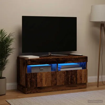 Zdjęcie produktu dla Maison Exclusive - RTV stojak LED, wykonany z recyklingowanego drewna i płyty drewnopochodnej