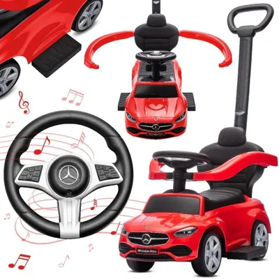 Immagine prodotto di Mercedes Benz Classe C scivolo con spinta e musica da 1 anno, baby car, baby car rosso