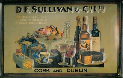 Produktbild von Blechschild D.F. Sullivan Whisky Cork Dublin retro Schild Nostalgieschild