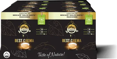 Produktbild von Crema La Natura Lifestyle (6x16 kávových kapslí) 96 kávových kapslí | La Natura Lifestyle 576g| Kompatibilní kávové kapsle Dolce Gusto®* | Rainforest