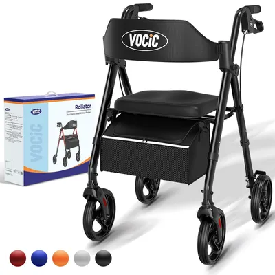 Image de Déambulateur pliable léger avec siège intégré