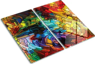 Obrázok produktu pre Sklenená ochranná doska – Kryt varnej dosky – Kryt na indukčnú dosku – 2x30x52 cm – Rýchle čistenie – Tvrdené sklo – Farebné sklo