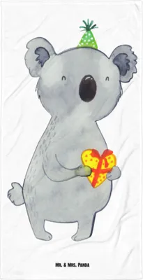 Produktbild von Mr. & Mrs. Panda Strandtuch Koala Geschenk - Weiß - Party, Reisehandtuch, Strandlaken, Duschtuch, Handtuch, Geburtstag, Großes Badehandtuch