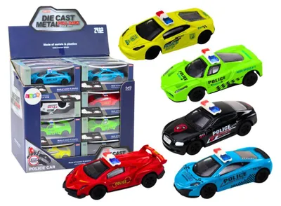 Obrázok produktu pre Policajné auto s nádržou 1:43 Kovový pohon gumových kolies