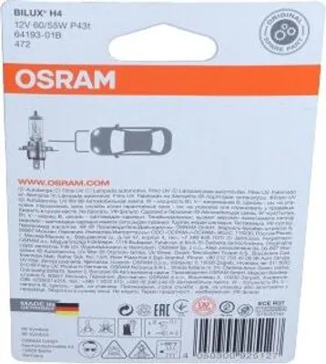 Zdjęcie produktu dla Osram Original Line, 75 W, 12 V, H4, Halogen