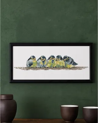 Immagine prodotto di Kit per ricamo a punto croce Permin "Cinciarella blu", schema contato, 35x15 cm