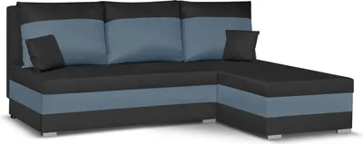 Produktbild von Ecksofa mit Schlaffunktion GUSTAV - Schwarz/Grün