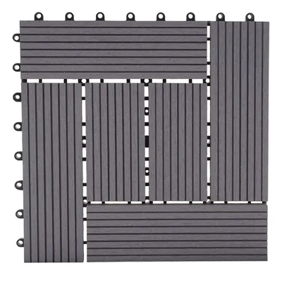 Produktbild von Famanu WPC Fliese Rhone, Holzoptik für Balkon/Terrasse, 11x 30x30cm = 1m², grau