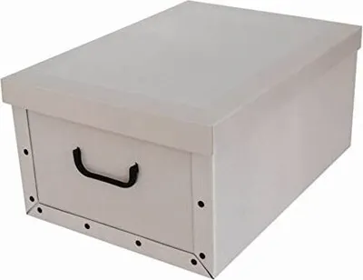 Produktbild von XXL Dekokarton in moderner Trendfarbe 'Classic White' mit dezenten Streifen. Maße: ca. 51 x 37 x 24 cm