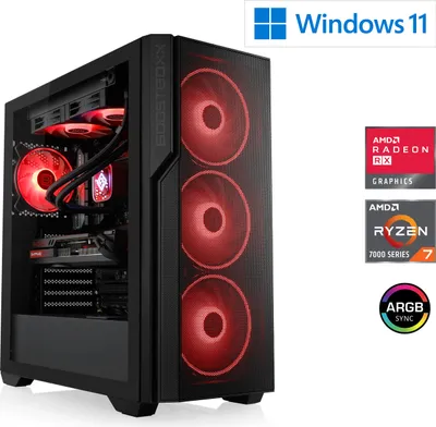 Produktbild von Gaming PC, AMD Ryzen 7 7800X3D, 4200 MHz, Radeon RX 9070 XT, 32 GB DDR5, 2000 GB, Windows 11 Home, USB 3.2 | M12220H