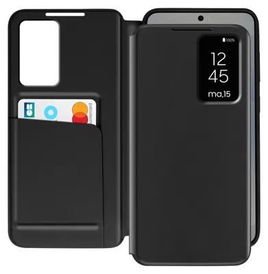 Produktbild von Avizar, Fensterhülle für Samsung Galaxy S25 mit Kartenklappe, Schwarz