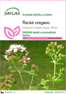 Obrázek produktu pro SAFLAX - Řecké oregano - Origanum vulgare supsp. Hirtum - 600 Semena