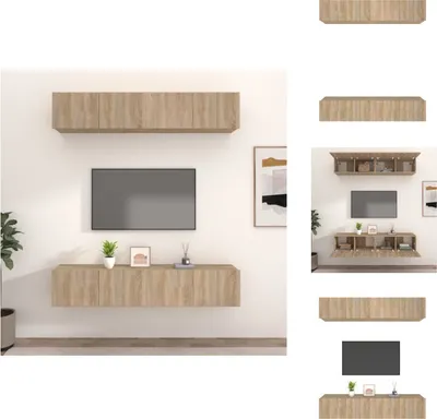 Produktbild von vidaXL TV-Schränke 4 Stk. Sonoma-Eiche 80x30x30 cm Holzwerkstoff -  TV-Möbel